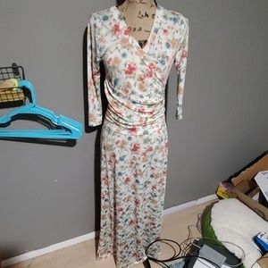 Honey and lace floral wrap dress